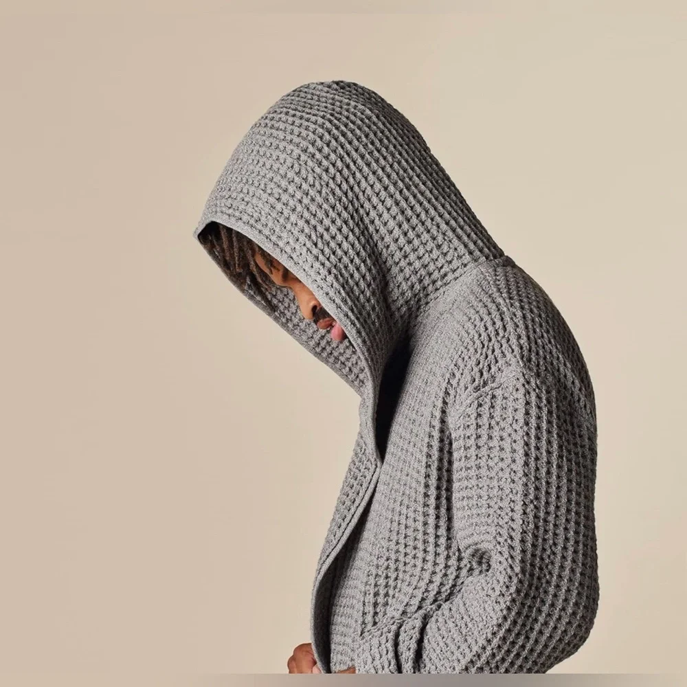 Onsen Waffle Weave Hooded Robe - Size Small, Unisex - Picture 6 of 12